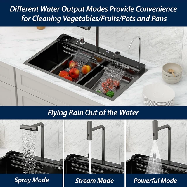 Alt view image 6 of 7 - Waterfall Drop-In Kitchen Sink