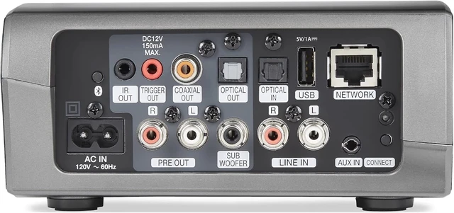Alt view image 2 of 4 - HEOS Link Series 2 Wireless Pre-Amplifier for Multi-Room Audio Alexa Compatibility, Powered Subwoofer Connection, Black with Silver, 2.91 x 6.14 x 5.83