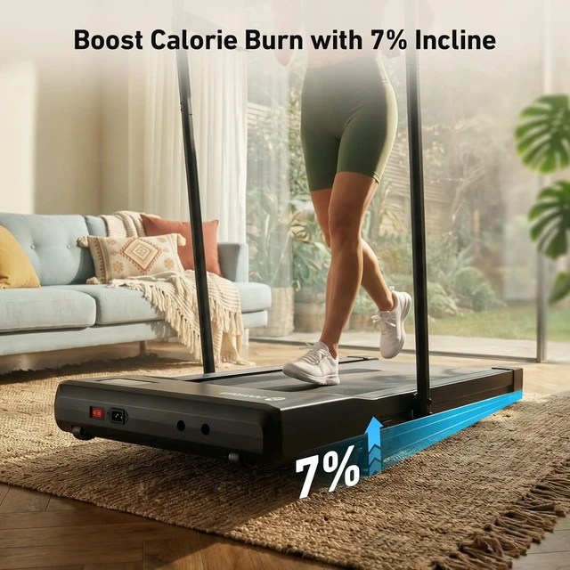 Alt view image 2 of 7 - Walking Pad Treadmill with Incline & Handlebar
