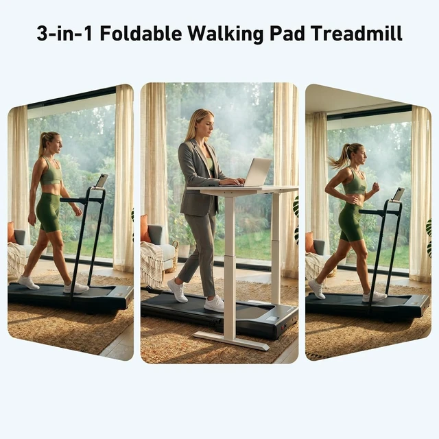 Alt view image 3 of 7 - Walking Pad Treadmill with Incline & Handlebar