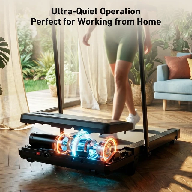 Alt view image 6 of 7 - Walking Pad Treadmill with Incline & Handlebar