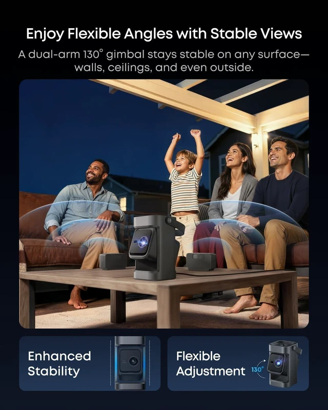 Alt view image 6 of 7 - Nebula P1 Portable Projector Detachable Speakers