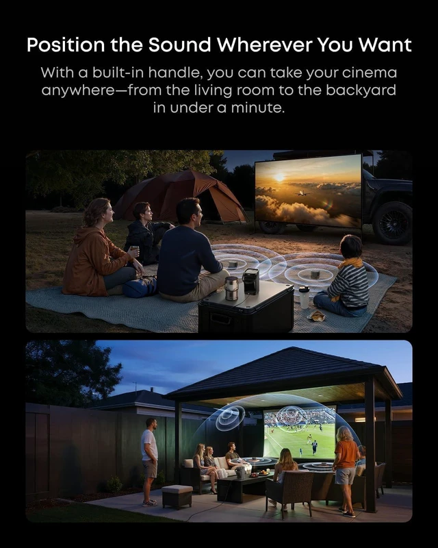 Alt view image 7 of 7 - Nebula P1 Portable Projector Detachable Speakers