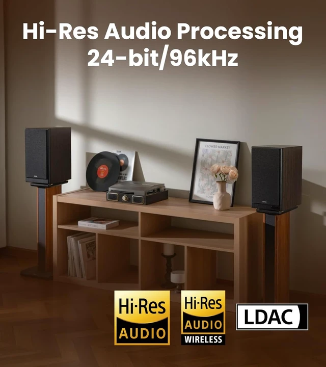 Alt view image 3 of 7 - R2750DB MKII 3-Way Powered Bookshelf Speakers 144W RMS, Walnut