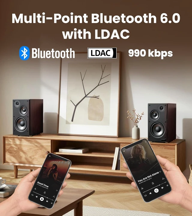 Alt view image 5 of 7 - R2750DB MKII 3-Way Powered Bookshelf Speakers 144W RMS, Walnut