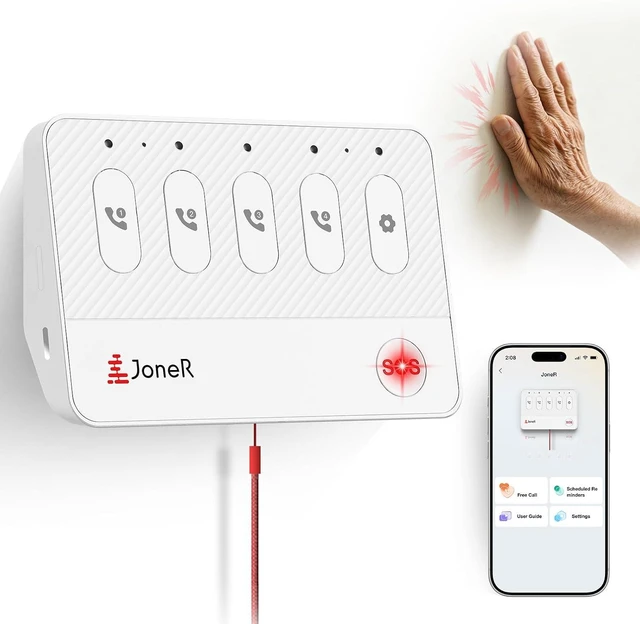 Main image of WiFi Caregiver Call Button with Voice 2-Way Calls for Elderly at Home