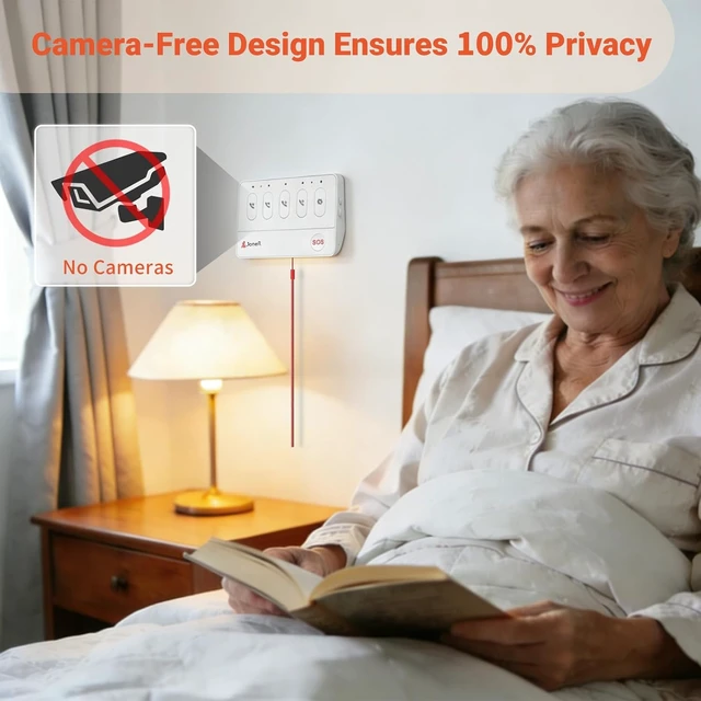 Alt view image 6 of 7 - WiFi Caregiver Call Button with Voice 2-Way Calls for Elderly at Home