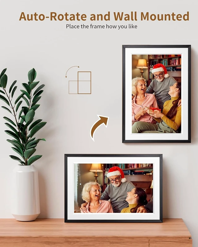 Alt view image 4 of 7 - Frameo 10.1 Inch Smart WiFi Digital Picture Frame 1280 * 800 IPS HD Touch Screen, 32GB Storage, Wall Mountable, Share Instantly, Birthday Gift for Women, Mom