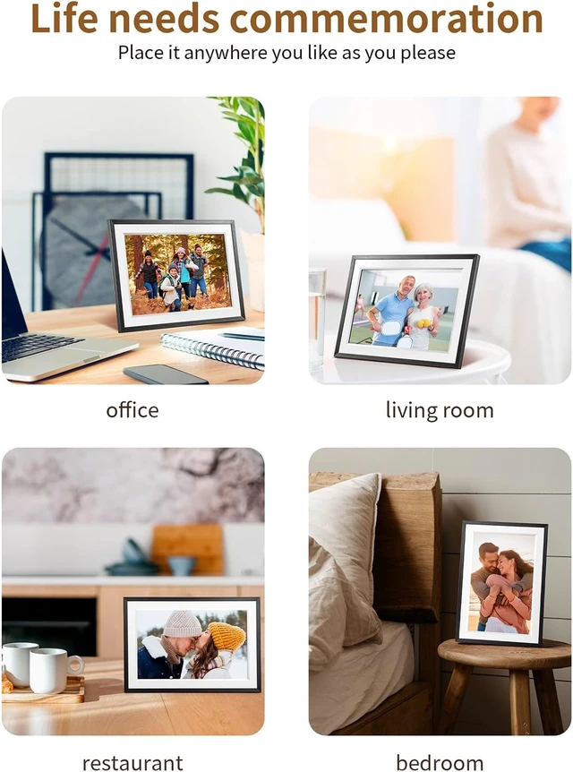 Alt view image 7 of 7 - Frameo 10.1 Inch Smart WiFi Digital Picture Frame 1280 * 800 IPS HD Touch Screen, 32GB Storage, Wall Mountable, Share Instantly, Birthday Gift for Women, Mom