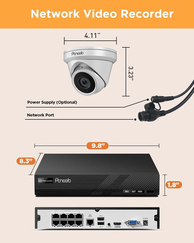 Alt view image 7 of 7 - 4-Camera 8CH PoE Security System with 2TB HDD, PD93A0408-5M