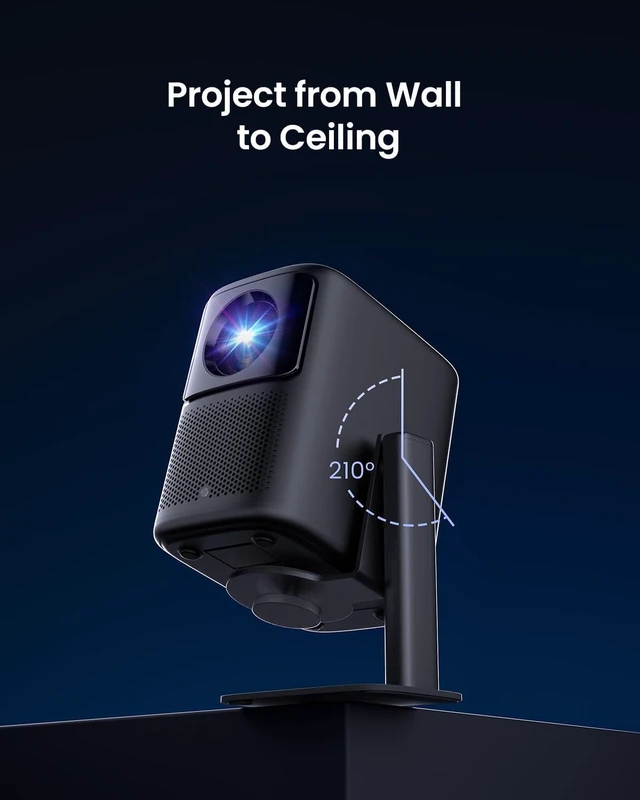 Alt view image 2 of 6 - N2 Smart 1080P Projector with Stand 400 ISO Lumens, Netflix Officially-Licensed, WiFi & Bluetooth, Dual 6W Dolby Audio Speaker, Auto Focus, 120-Inch Picture