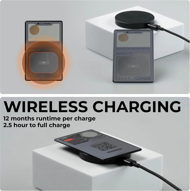 Alt view image 3 of 6 - AirCard Pro Dual Bluetooth Wallet Tracker iOS Find My & Google Android Find Hub Compatible, Wireless Charging, Anti-Loss Smart Locator, Gray