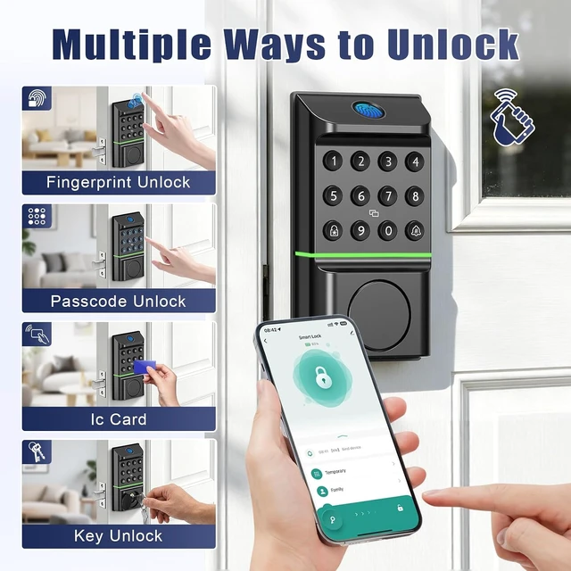 Alt view image 2 of 7 - D9 Keyless Entry Smart Door Lock Fingerprint Deadbolt