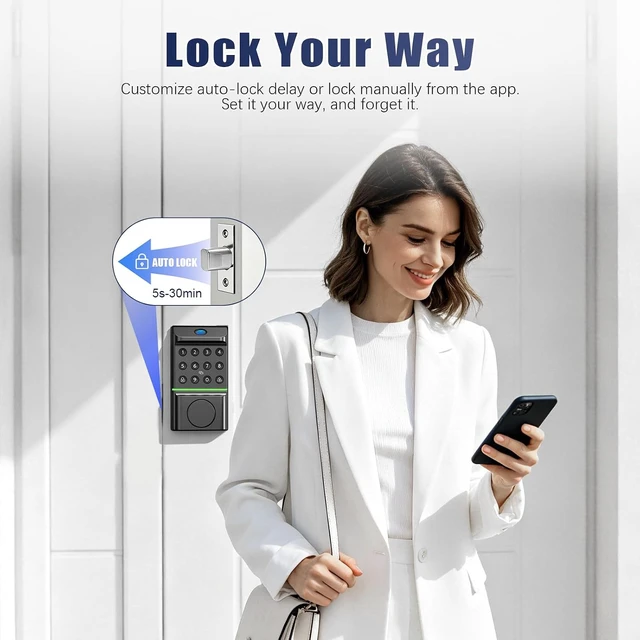 Alt view image 5 of 7 - D9 Keyless Entry Smart Door Lock Fingerprint Deadbolt