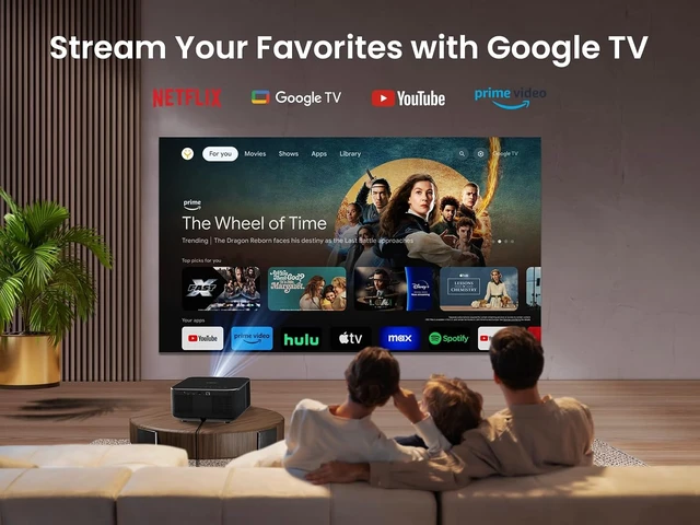 Alt view image 2 of 3 - Yaber K3 Smart Projector with Google TV 30W JBL Speaker Sound, Dolby Audio, WiFi 6 & Bluetooth, Auto Screen Adaptation, Netflix 7000+ Apps