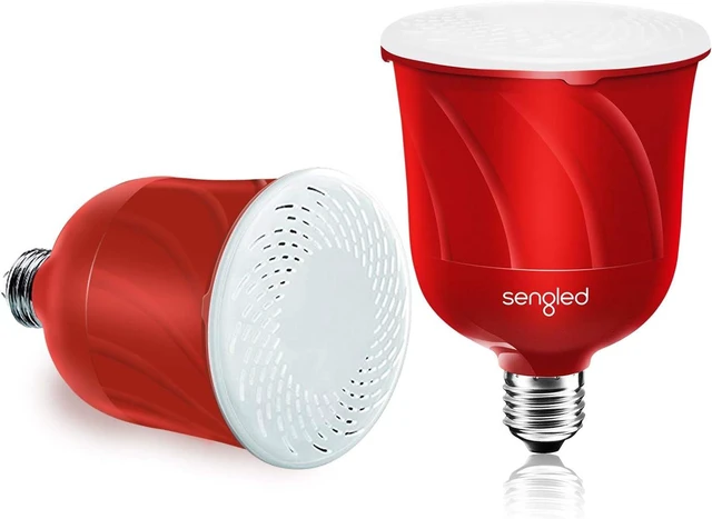 Main image of Pulse LED Smart Bulb with JBL Bluetooth Speaker App Controlled, up to 8 BR30 Bulbs, E26 Base, Alexa Compatible, Candy Red, 2 Pack