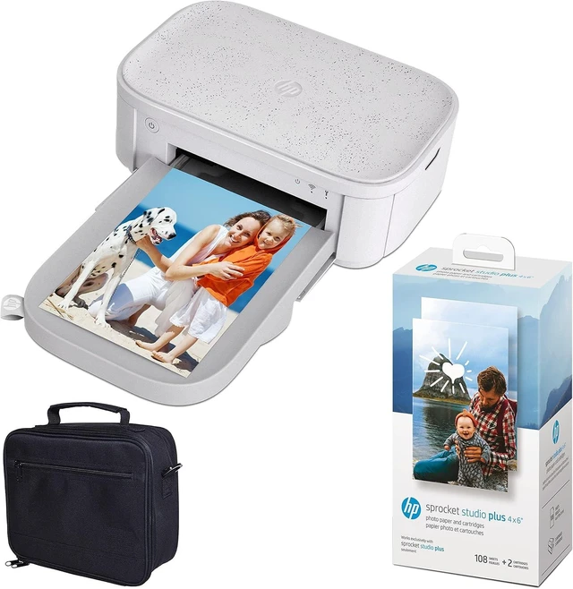 Main image of Sprocket Studio Plus 4x6 Wireless Instant Photo Printer 118 Sheets + 2 Cartridges, Travel Case, Premium Dye Sublimation, Editing App