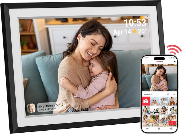 Main image of Frameo 10.1 Inch Smart Wi-Fi Digital Picture Frame Easy App Connection, Share Memories Instantly, Gift for Women, Mom, Grandma, Wife, Girlfriend, Wedding