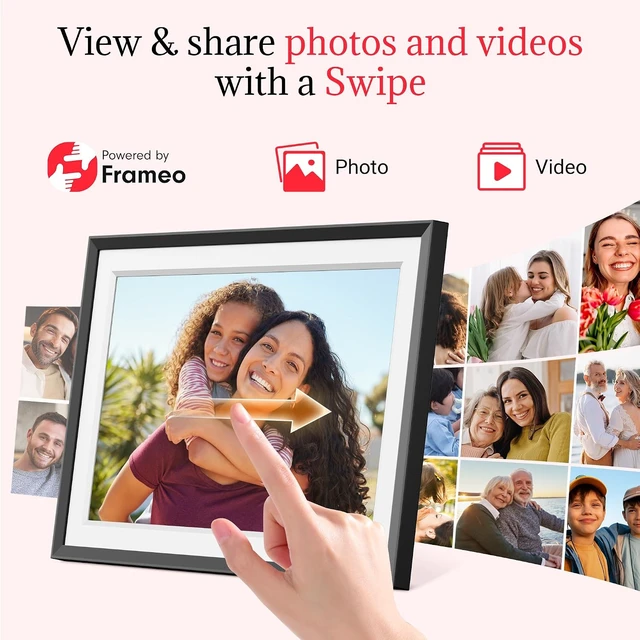 Alt view image 3 of 7 - Frameo 10.1 Inch Smart Wi-Fi Digital Picture Frame Easy App Connection, Share Memories Instantly, Gift for Women, Mom, Grandma, Wife, Girlfriend, Wedding