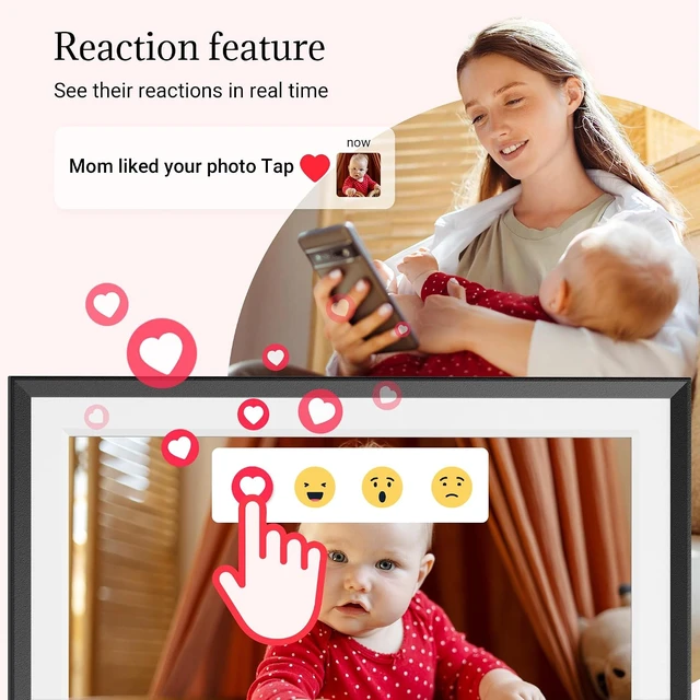 Alt view image 5 of 7 - Frameo 10.1 Inch Smart Wi-Fi Digital Picture Frame Easy App Connection, Share Memories Instantly, Gift for Women, Mom, Grandma, Wife, Girlfriend, Wedding