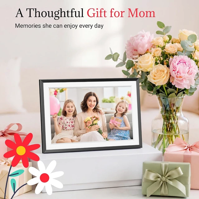 Alt view image 6 of 7 - Frameo 10.1 Inch Smart Wi-Fi Digital Picture Frame Easy App Connection, Share Memories Instantly, Gift for Women, Mom, Grandma, Wife, Girlfriend, Wedding