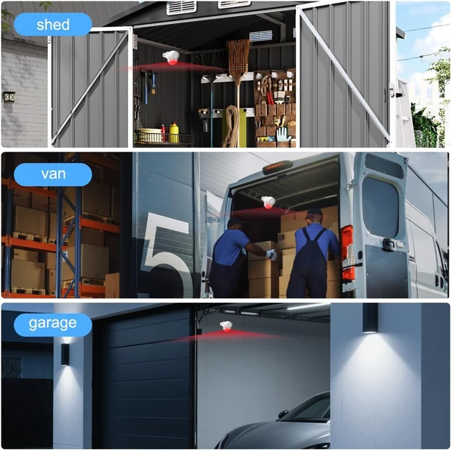 Alt view image 7 of 7 - WiFi PIR Motion Detector Alarm with 4 Door Sensors & 2 Remotes 120dB Home Alarm System with Phone App Alerts