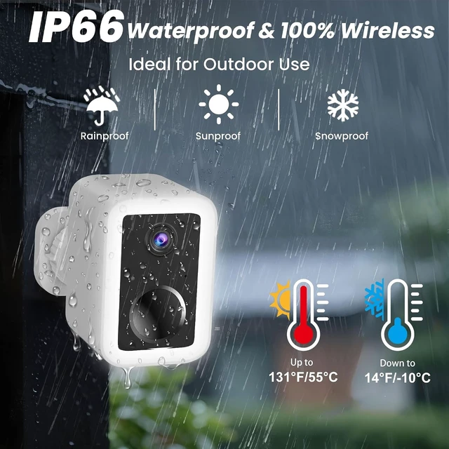 Alt view image 7 of 7 - 2K Wireless Outdoor Security Cameras Integrated Spotlight & Siren, AI Motion Detection, 2-Way Audio, 5GHz WiFi, 1-6 Months Battery, IP66, Cloud Storage