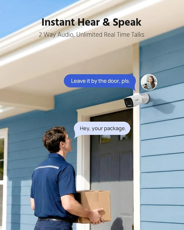 Alt view image 3 of 7 - 16-Channel 4K PoE Security Camera System Two-Way Audio, 4TB HDD
