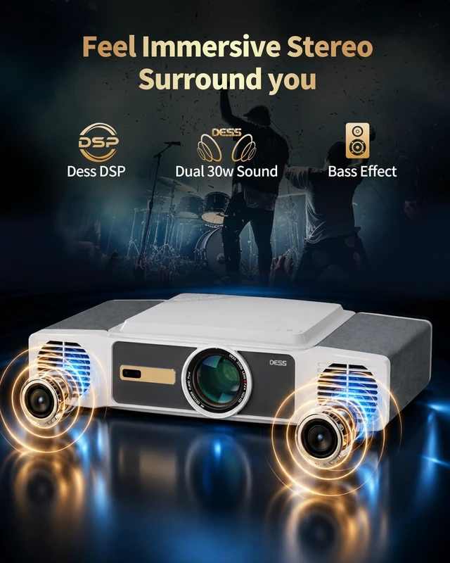 Alt view image 2 of 7 - C5 Pro Max Google TV Projector 1080P, Dual 30W Speakers