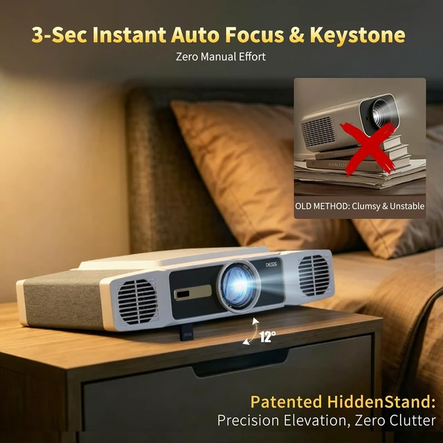 Alt view image 3 of 7 - C5 Pro Max Google TV Projector 1080P, Dual 30W Speakers