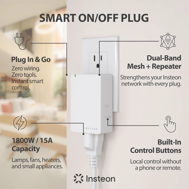 Alt view image 2 of 6 - Smart On/Off Plug-in Module 1800W Indoor Smart Outlet, 2635-222