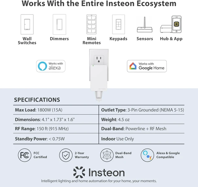 Alt view image 5 of 6 - Smart On/Off Plug-in Module 1800W Indoor Smart Outlet, 2635-222