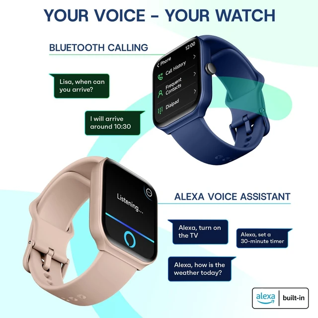 Alt view image 6 of 7 - Inspire VeryFit 1.95" Smart Watch with Alexa & Bluetooth Call Heart Rate, HRV, Oxygen Saturation, Sleep Monitor, Step Tracker, IP68 for Men Women (Blue)