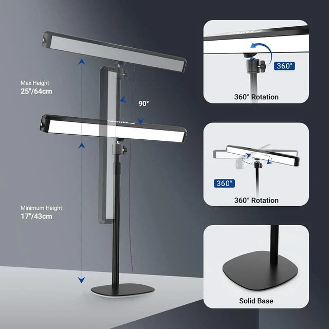 Alt view image 7 of 7 - NG01 Dual-Sided RGB LED Streaming Key Light Smart Desk Lamp