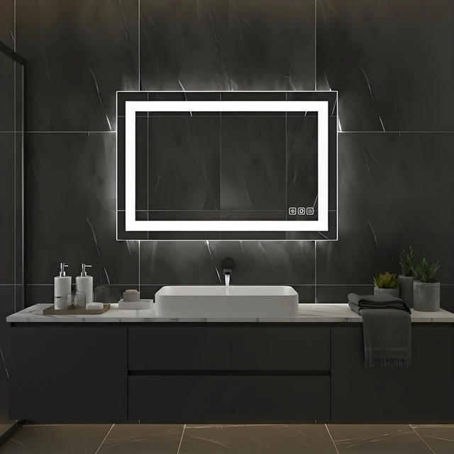 Main image of 36x28 Inches Rectangle LED Bathroom Mirror