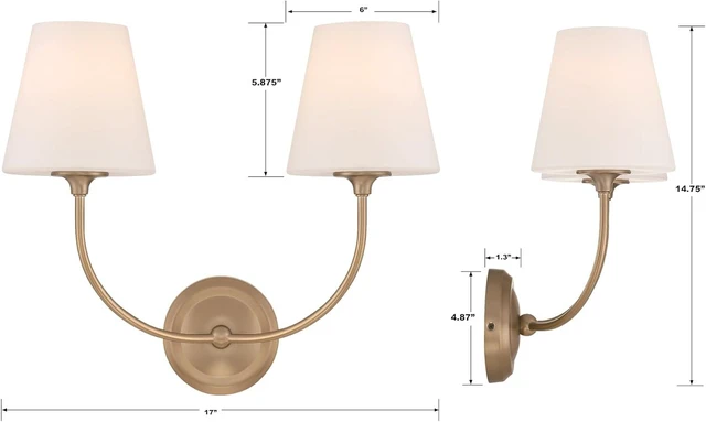 Alt view image 6 of 6 - Libby Langdon Sylvan 2-Light Bathroom Vanity Vibrant Gold