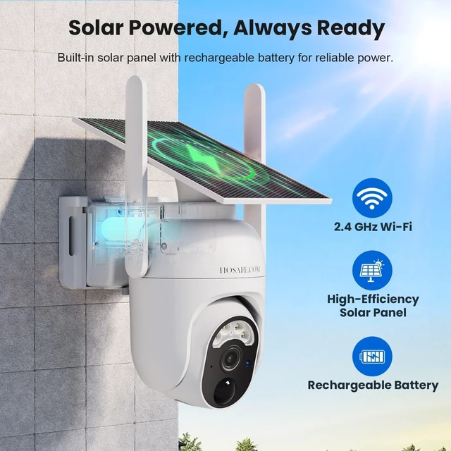 Alt view image 2 of 7 - 2K HD 360° PTZ WiFi Cameras for Home Security Color Night Vision