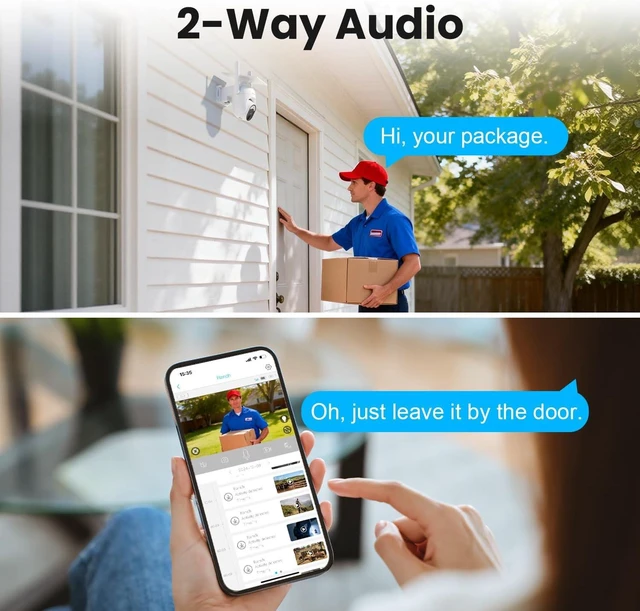 Alt view image 7 of 7 - 2K HD 360° PTZ WiFi Cameras for Home Security Color Night Vision