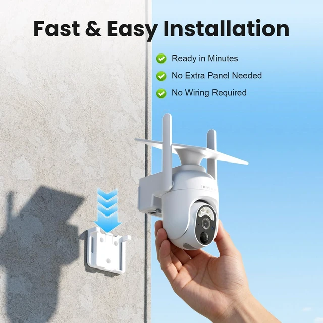 Alt view image 4 of 7 - 2K HD 360° PTZ WiFi Cameras for Home Security Color Night Vision