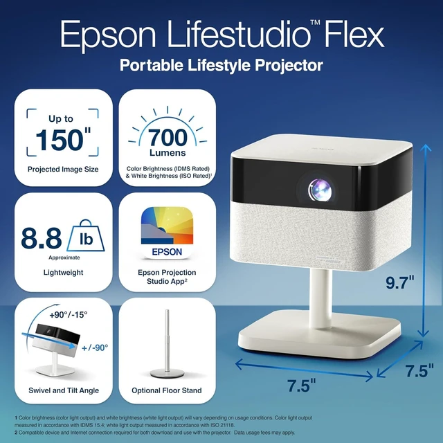 Alt view image 7 of 7 - Lifestudio Flex Full HD Portable Lifestyle Projector