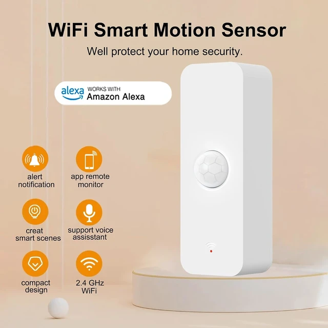 Alt view image 2 of 6 - WiFi Smart Motion Sensor with App Alerts Wireless Contact Sensor for Home Automation, Alexa Echo Compatible (4 Pack)
