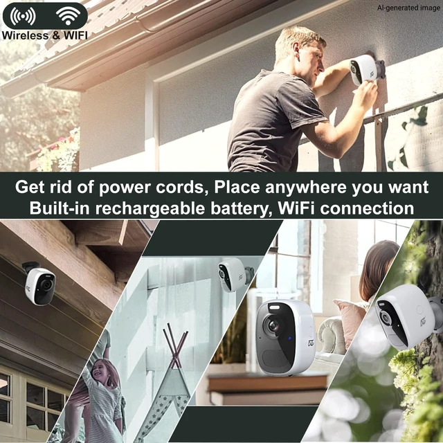 Alt view image 5 of 6 - Magnetic Wireless WiFi Outdoor Camera No Drilling, Instant Installation, Motion Detection, Color Night Vision, SD/Cloud Storage
