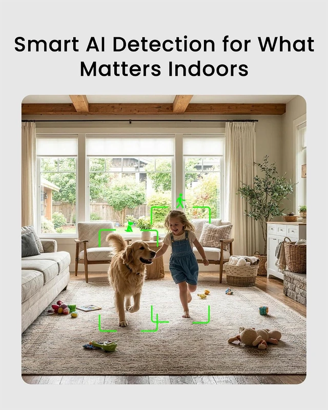 Alt view image 3 of 7 - 2K Magnetic Battery-Powered Wireless Indoor Security Camera Built-in 8GB Storage, Wire-Free for Renters, Alexa & Google, Pet/Baby Monitor (S320)