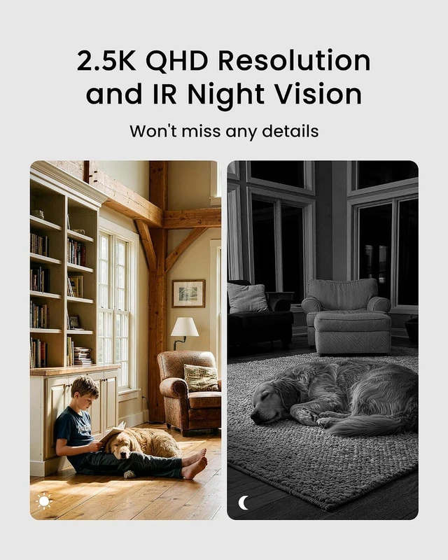 Alt view image 4 of 7 - 2K Magnetic Battery-Powered Wireless Indoor Security Camera Built-in 8GB Storage, Wire-Free for Renters, Alexa & Google, Pet/Baby Monitor (S320)