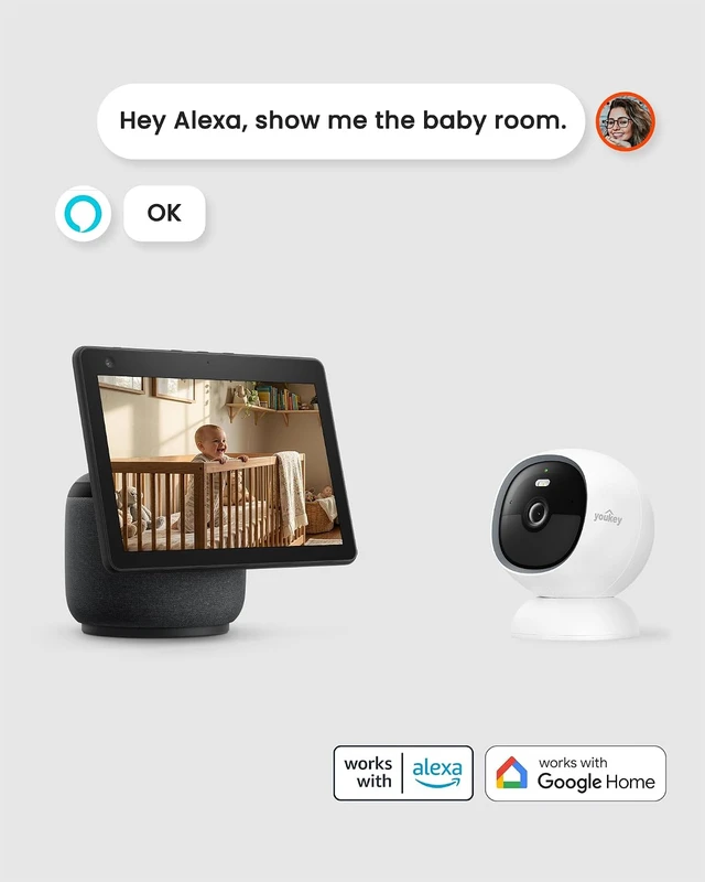 Alt view image 6 of 7 - 2K Magnetic Battery-Powered Wireless Indoor Security Camera Built-in 8GB Storage, Wire-Free for Renters, Alexa & Google, Pet/Baby Monitor (S320)