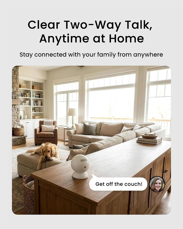 Alt view image 7 of 7 - 2K Magnetic Battery-Powered Wireless Indoor Security Camera Built-in 8GB Storage, Wire-Free for Renters, Alexa & Google, Pet/Baby Monitor (S320)