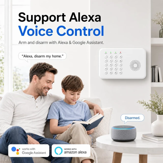 Alt view image 4 of 7 - Wireless Home Security System for House & Apartment 8-Piece DIY Alarm Kit with WiFi & 4G, App Alerts, Door/Window Sensors, Motion Detector & Remote Controls, No Monthly Fees