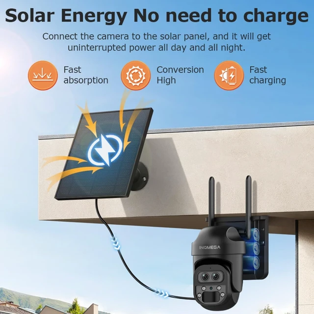 Alt view image 7 of 7 - 6MP Dual-Lens Solar Camera 12X Zoom, 2.4GHz WiFi, 360° PTZ, Ubox App