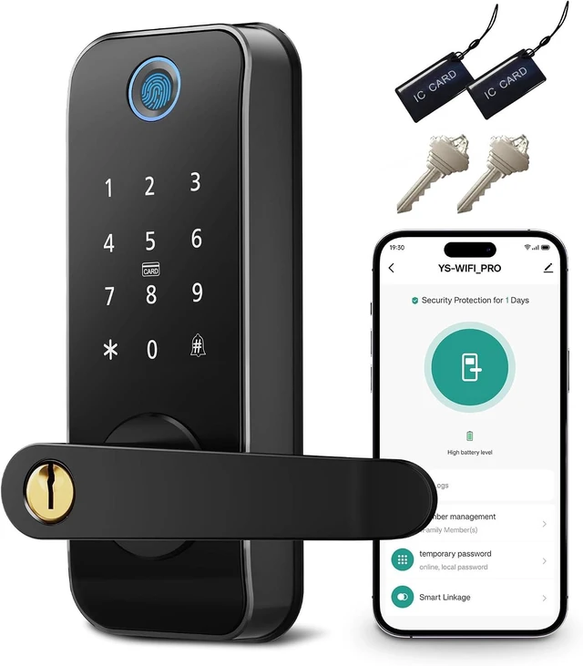 Main image of Smart Fingerprint Keyless Entry Door Lock with Handle