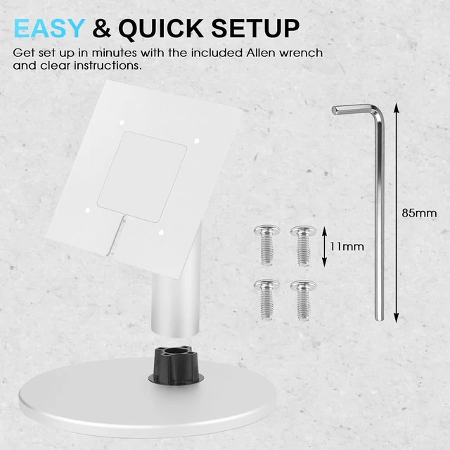 Alt view image 2 of 7 - Adjustable Swivel & Tilt Stand for Echo Show 15 Display, Silver